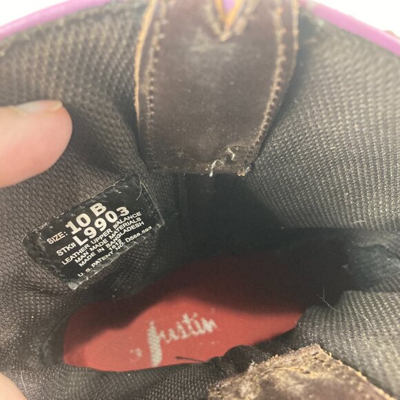 Justin Womens sz 10 Gypsy Brown Leather Western Cowboy Cowgirl Boots - Picture 5 of 6